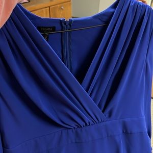 Escada Vibrant blue/ purple drape front dress beautiful  NWT